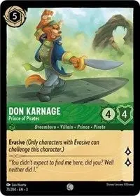 Carta Don Karnage - Prince of Pirates, ITI-71