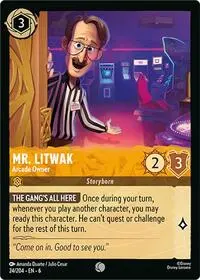 Carta Mr. Litwak - Arcade Owner, AZS-24
