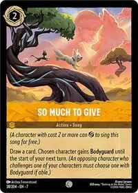 Carta So Much to Give, 7-38