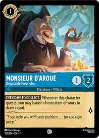 Carta Monsieur D'Arque - Despicable Proprietor, 7-157