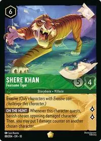 Carta Shere Khan - Fearsome Tiger, 10-88