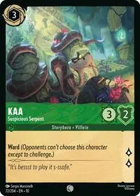 Carta Kaa - Suspicious Serpent, 10-72