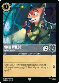 Carta Nick Wilde - Sly Fox Sleuth, 10-178
