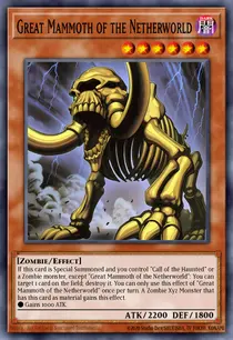 Carta Great Mammoth of the Netherworld, MZMU-EN004